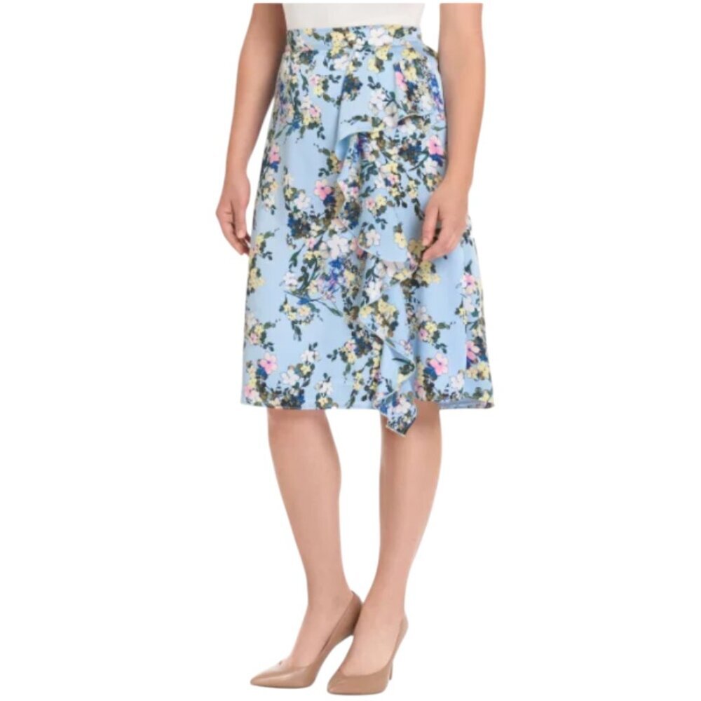 NEW Ted Baker Ruffle Midi Skirt | Blue